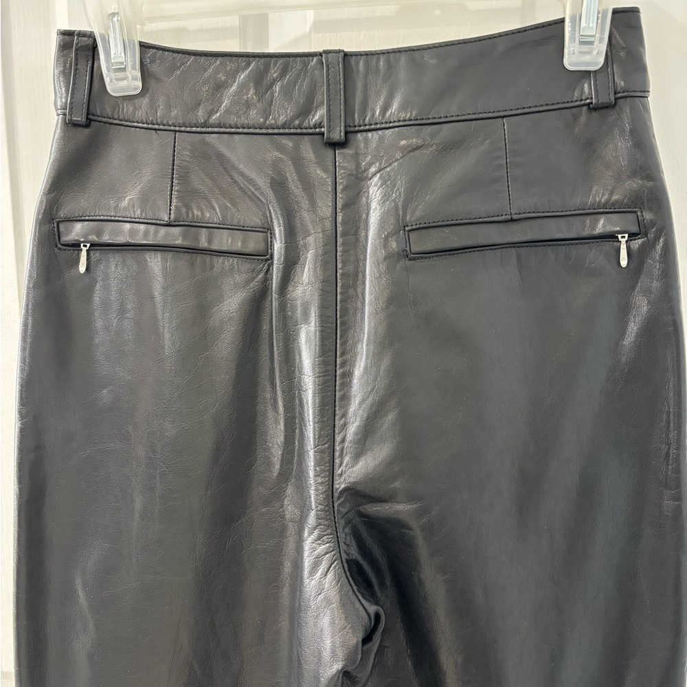 RUDSAK Collection Black Leather Moto Biker Women’s Pants w/ Knee-Detail Size 26 - Picture 5 of 9